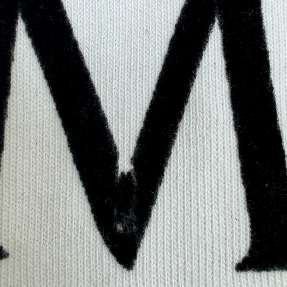 Moncler Men's Short Sleeve 3D Velvet Logo T-Shirt Off White Spell Out Crew Neck - Picture 6 of 16